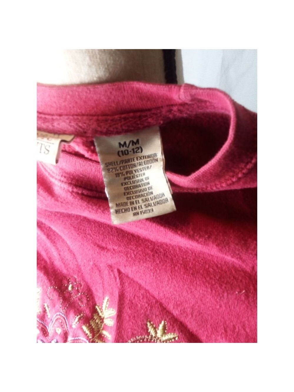 Classic Elements Red Embroidered Sweatshirt Medium - Picture 4 of 5